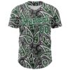 Custom Black Green-White Rave Party Ethnic Paisley Bandana Authentic Baseball Jersey