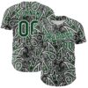 Custom Black Green-White Rave Party Ethnic Paisley Bandana Authentic Baseball Jersey