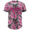 Custom Black Pink-White Rave Party Ethnic Paisley Bandana Authentic Baseball Jersey