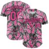 Custom Black Pink-White Rave Party Ethnic Paisley Bandana Authentic Baseball Jersey