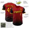 Custom Red Gold-Black 3D Pattern Design Gradient Geometric Shape Authentic Baseball Jersey
