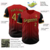 Custom Red Old Gold-Black 3D Pattern Design Gradient Geometric Shape Authentic Baseball Jersey
