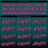 Custom Teal Pink-Black 3D Pattern Design Gradient Geometric Shape Authentic Baseball Jersey
