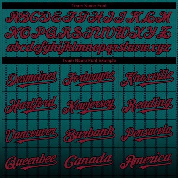 Custom Teal Crimson-Black 3D Pattern Design Gradient Geometric Shape Authentic Baseball Jersey