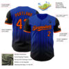 Custom Thunder Blue Orange-Black 3D Pattern Design Gradient Geometric Shape Authentic Baseball Jersey