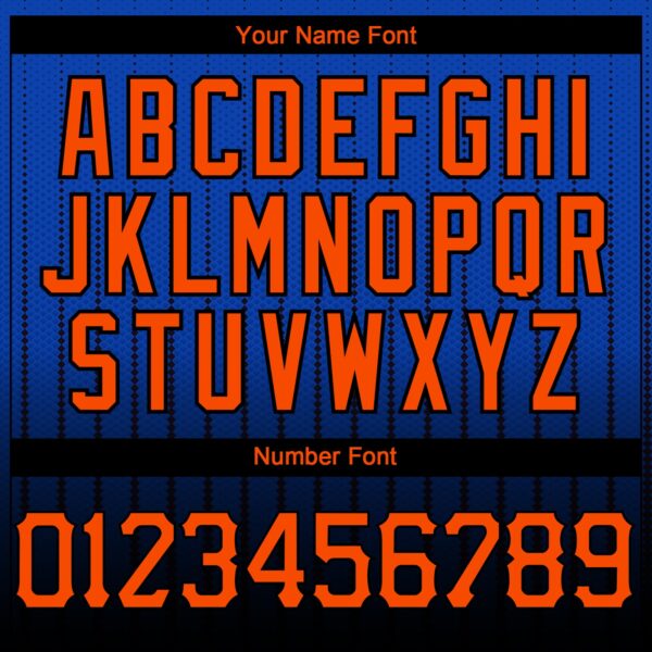 Custom Thunder Blue Orange-Black 3D Pattern Design Gradient Geometric Shape Authentic Baseball Jersey