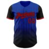 Custom Thunder Blue Red-Black 3D Pattern Design Gradient Geometric Shape Authentic Baseball Jersey