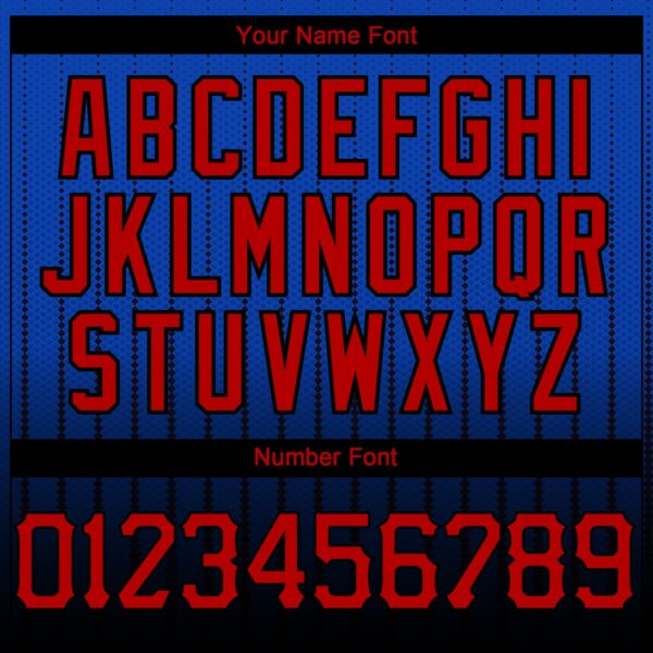 Custom Thunder Blue Red-Black 3D Pattern Design Gradient Geometric Shape Authentic Baseball Jersey