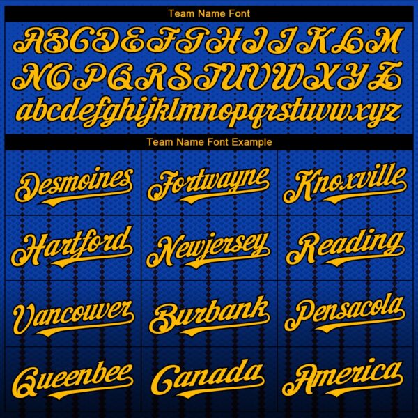 Custom Thunder Blue Gold-Black 3D Pattern Design Gradient Geometric Shape Authentic Baseball Jersey