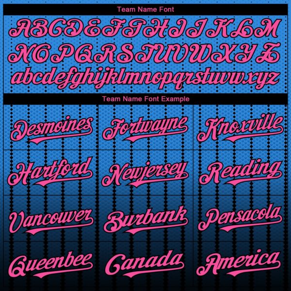 Custom Electric Blue Pink-Black 3D Pattern Design Gradient Geometric Shape Authentic Baseball Jersey