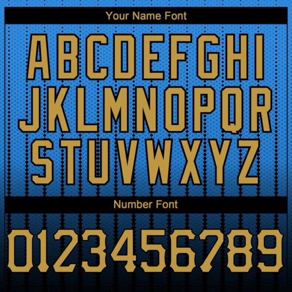 Custom Electric Blue Old Gold-Black 3D Pattern Design Gradient Geometric Shape Authentic Baseball Jersey