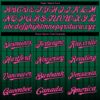Custom Kelly Green Pink-Black 3D Pattern Design Gradient Geometric Shape Authentic Baseball Jersey