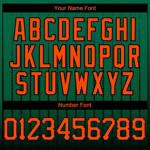 Custom Kelly Green Orange-Black 3D Pattern Design Gradient Geometric Shape Authentic Baseball Jersey