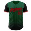 Custom Kelly Green Red-Black 3D Pattern Design Gradient Geometric Shape Authentic Baseball Jersey