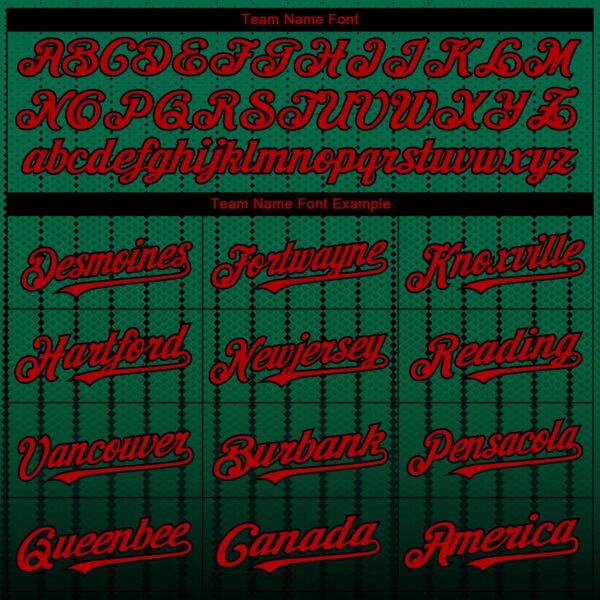 Custom Kelly Green Red-Black 3D Pattern Design Gradient Geometric Shape Authentic Baseball Jersey