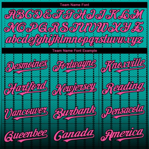 Custom Aqua Pink-Black 3D Pattern Design Gradient Geometric Shape Authentic Baseball Jersey