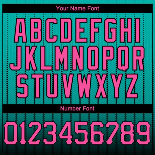 Custom Aqua Pink-Black 3D Pattern Design Gradient Geometric Shape Authentic Baseball Jersey