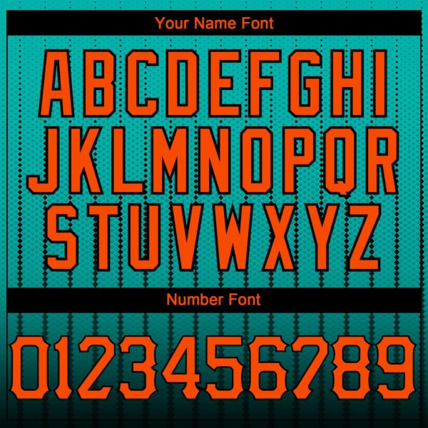 Custom Aqua Orange-Black 3D Pattern Design Gradient Geometric Shape Authentic Baseball Jersey