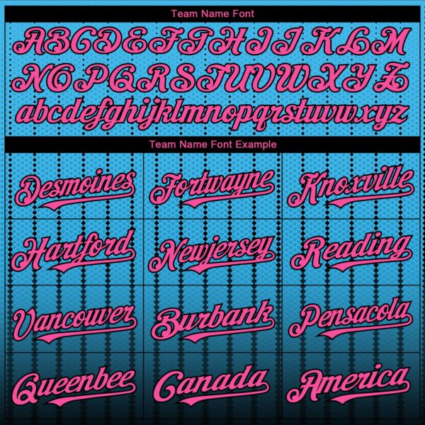 Custom Sky Blue Pink-Black 3D Pattern Design Gradient Geometric Shape Authentic Baseball Jersey