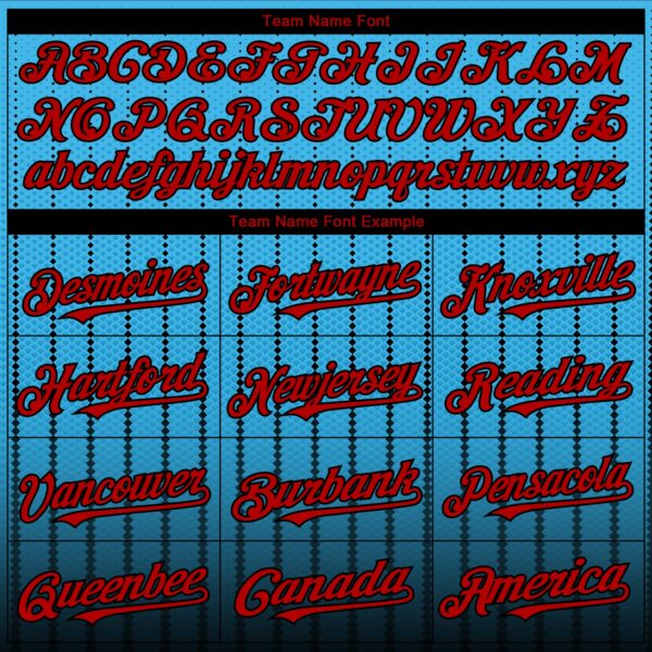 Custom Sky Blue Red-Black 3D Pattern Design Gradient Geometric Shape Authentic Baseball Jersey