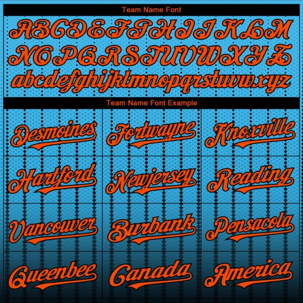 Custom Sky Blue Orange-Black 3D Pattern Design Gradient Geometric Shape Authentic Baseball Jersey