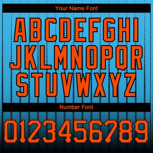 Custom Sky Blue Orange-Black 3D Pattern Design Gradient Geometric Shape Authentic Baseball Jersey