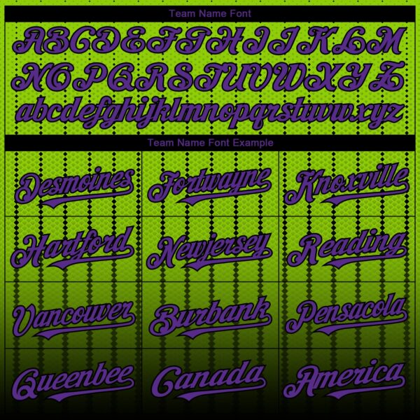 Custom Neon Green Purple-Black 3D Pattern Design Gradient Geometric Shape Authentic Baseball Jersey