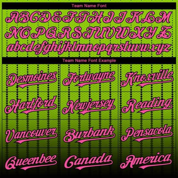 Custom Neon Green Pink-Black 3D Pattern Design Gradient Geometric Shape Authentic Baseball Jersey