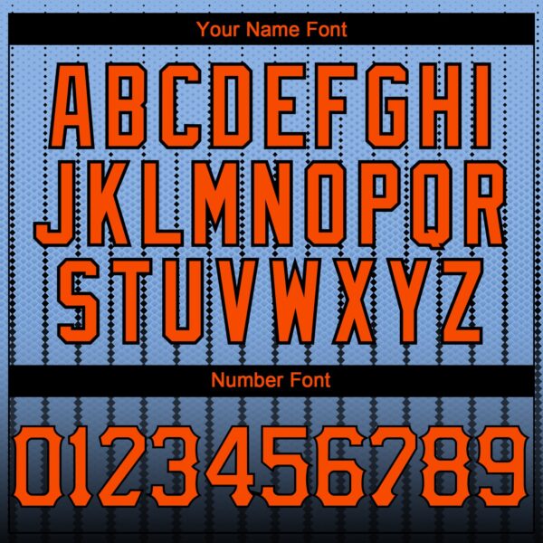 Custom Light Blue Orange-Black 3D Pattern Design Gradient Geometric Shape Authentic Baseball Jersey