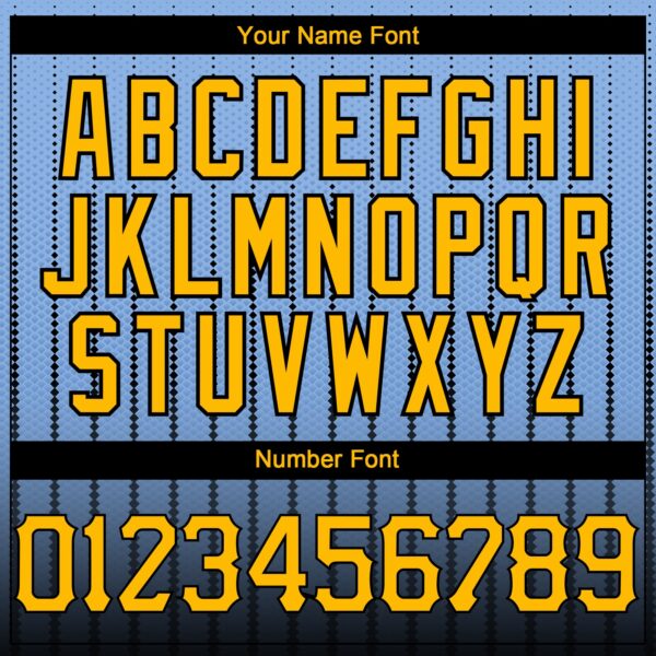 Custom Light Blue Gold-Black 3D Pattern Design Gradient Geometric Shape Authentic Baseball Jersey