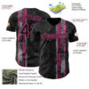 Custom Black Pink Hawaii Tropical Palm Leaves Authentic Baseball Jersey