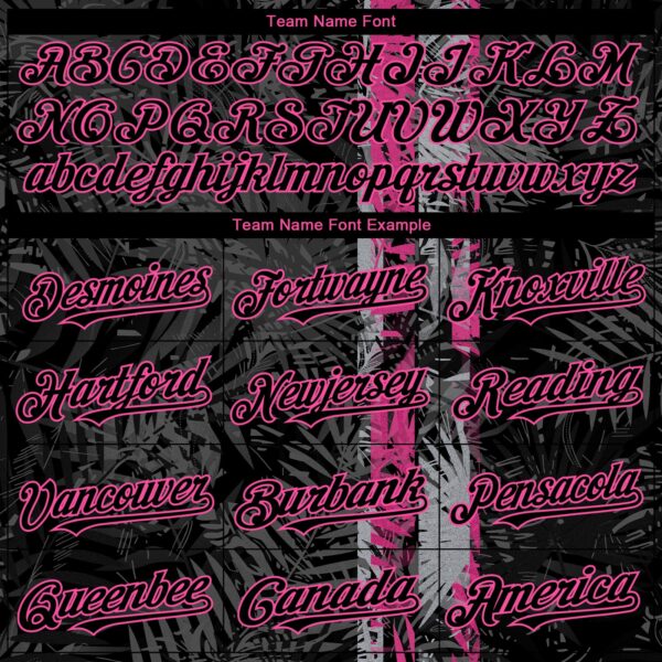 Custom Black Pink Hawaii Tropical Palm Leaves Authentic Baseball Jersey