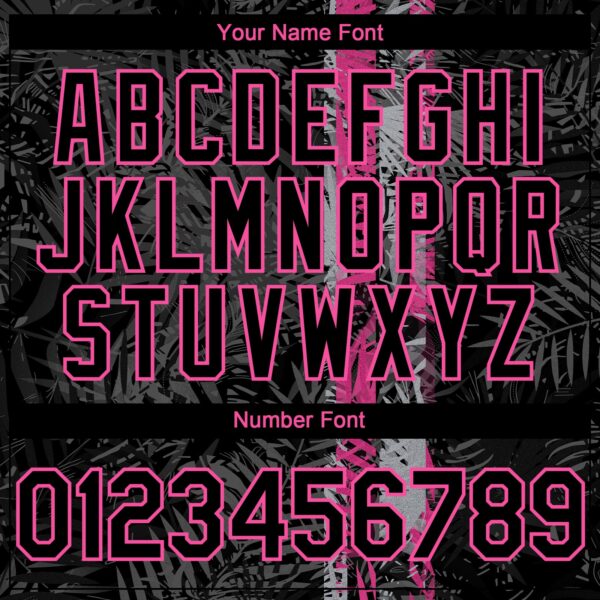 Custom Black Pink Hawaii Tropical Palm Leaves Authentic Baseball Jersey