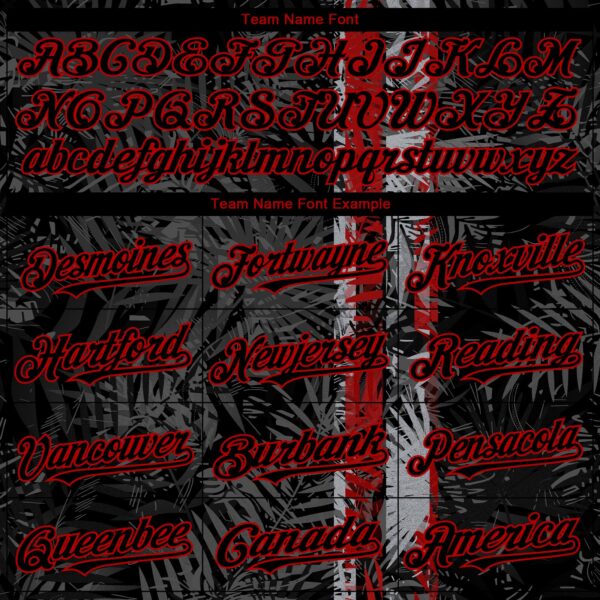 Custom Black Red Hawaii Tropical Palm Leaves Authentic Baseball Jersey