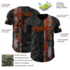 Custom Black Orange Hawaii Tropical Palm Leaves Authentic Baseball Jersey
