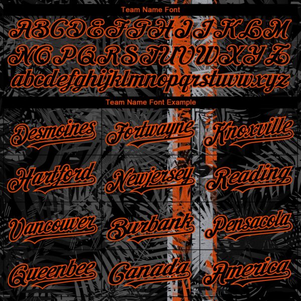 Custom Black Orange Hawaii Tropical Palm Leaves Authentic Baseball Jersey