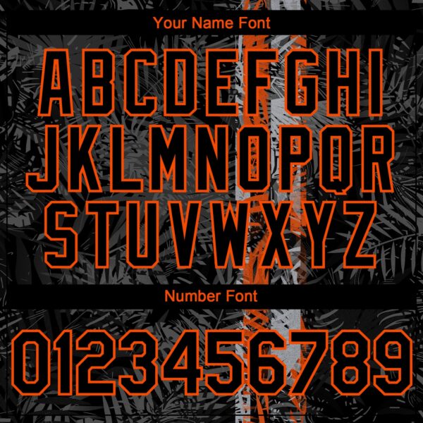 Custom Black Orange Hawaii Tropical Palm Leaves Authentic Baseball Jersey