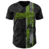Custom Black Neon Green Hawaii Tropical Palm Leaves Authentic Baseball Jersey