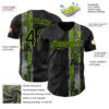 Custom Black Neon Green Hawaii Tropical Palm Leaves Authentic Baseball Jersey