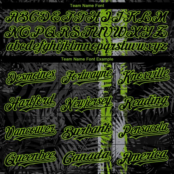 Custom Black Neon Green Hawaii Tropical Palm Leaves Authentic Baseball Jersey