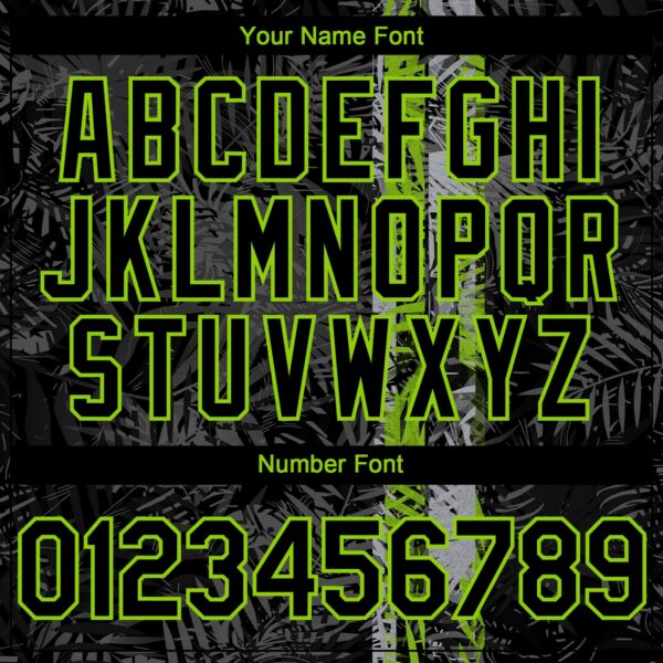 Custom Black Neon Green Hawaii Tropical Palm Leaves Authentic Baseball Jersey