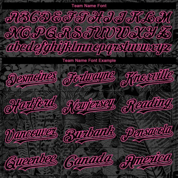 Custom Black Pink Hawaii Tropical Palm Leaves And Animal Leopard Authentic Baseball Jersey