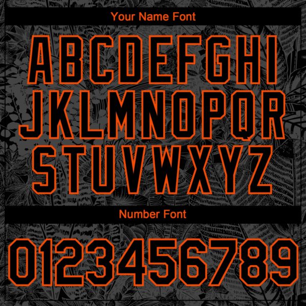 Custom Black Orange Hawaii Tropical Palm Leaves And Animal Leopard Authentic Baseball Jersey