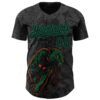 Custom Black Kelly Green Hawaii Tropical Palm Leaves And Animal Leopard Authentic Baseball Jersey