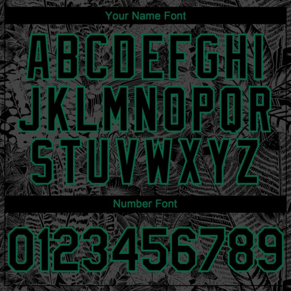 Custom Black Kelly Green Hawaii Tropical Palm Leaves And Animal Leopard Authentic Baseball Jersey