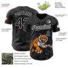 Custom Black White Hawaii Tropical Palm Leaves And Animal Tiger Authentic Baseball Jersey