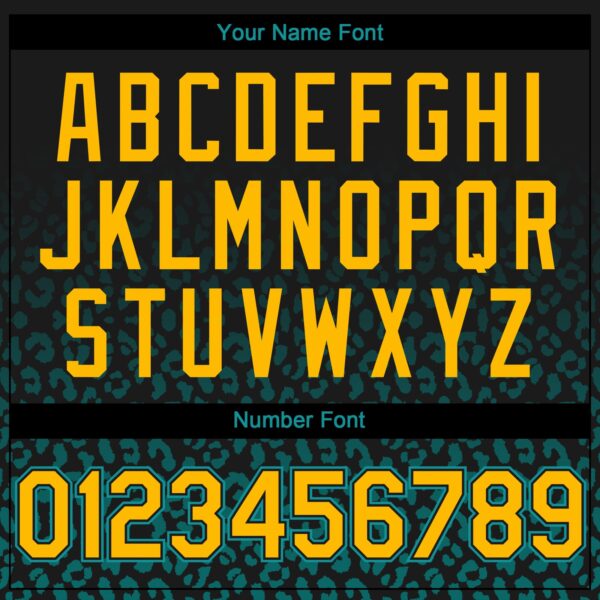 Custom Black Yellow-Teal Gradient Leopard Print Authentic Baseball Jersey