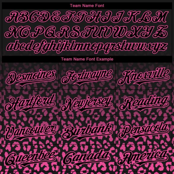 Custom Black Pink Gradient Leopard Print Authentic Baseball Jersey