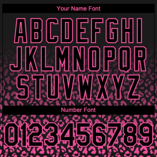 Custom Black Pink Gradient Leopard Print Authentic Baseball Jersey