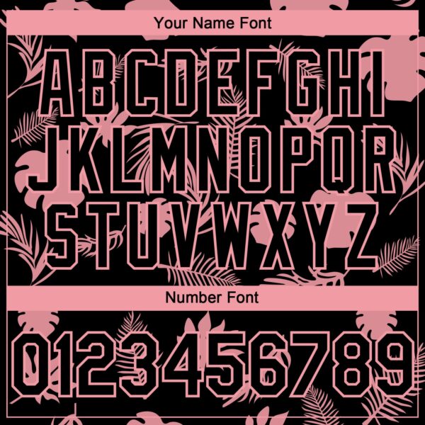 Custom Black Medium Pink Hawaii Palm Leaves Authentic Baseball Jersey